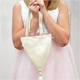 Satin Flower Girl Cone in Ivory - Not Personalized