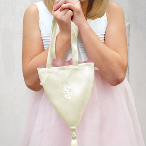 Satin Flower Girl Cone in Ivory - Not Personalized