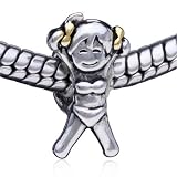 Pandora Style Bead Happy Little Girl European Charm Bead Gold Fits Pandora Bracelet