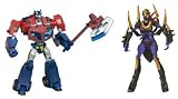 Transformers Animated Deluxe The Revenge of Blackarachnia 2 Pack Set 5-1/2 Inch Tall Robot Action Figures - Autobot Optimus Prime with Double Handed Axe vs Blackarachnia with Auto-Retract Grapnel Hook