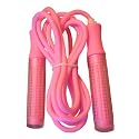 Adjustable Nylon Skipping Rope Speed Ropes With Rubber Handles Plastic Pink