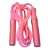 Adjustable Nylon Skipping Rope Speed Ropes With Rubber Handles Plastic Pink