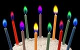 誕生日　クリスマス　ケーキ用ろうそく　【カラーフレームバースデーキャンドル　5色セット】×2セット　（合計10本）　カラフルカラーの炎　ロマンチックなキャンドル　【ｋｊ208】