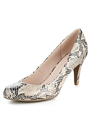 Faux Snakeskin Design Extra Wide Court Shoes