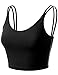 Doublju Womens Sleeveless Strappy Ribbed Crop Top