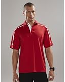 Tri-Mountain Men's Performance Short-Sleeve Golf Polo Shirt, FOREST GREEN / WHITE, Medium