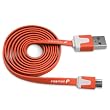 Fosmon 2.1v Vivid Micro USB Flat Cable for Samsung Galaxy S4 S IV GT-I9500 / S3 / S2, Galaxy Note/ Note 2, Galaxy Nexus One, HTC One S/V/X, Desire C, Google Nexus 7 tablet, Nokia Lumia Series, Sony Xperia and others - Orange (Fosmon Retail Packaging)