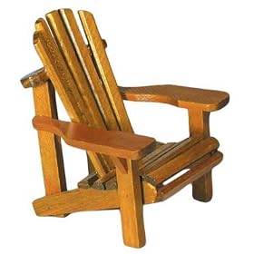 Wood Miniature Small Adirondack Chair With Natural Weathered Look 4