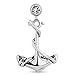 BodyJ4You Tragus Earring Anchor Stud with Anchor Cartilage Earring Stud Barbell 16G Stainless Steel