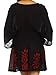 Sakkas 982 Embroidered Batik Gauzy Cotton Tunic Blouse - Black / Red - One Size