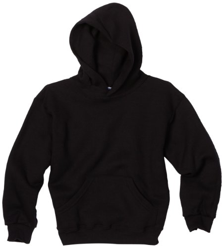 MJ Soffe Big Boys' Basic Hooded Sweatshirt, Black, Medium