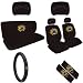 11PC Mad Dog Pitbull w/ Flames Low Back Seat Covers Bench Seat Cover Shoulder Pads Steering Wheel Cover Head Rest Covers Combo Kit