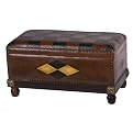 Patchwork Faux Leather Bench