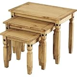 Corona Nest of Tables in Distressed Wax Pine