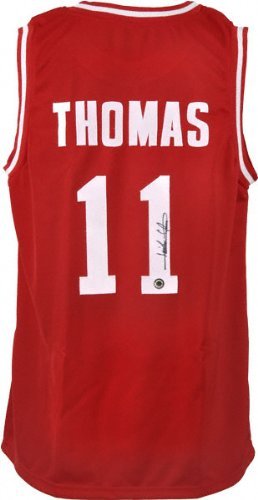 Isiah Thomas Indiana Hoosiers Autographed Red Throwback Jersey