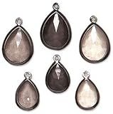 Blue Moon Lost & Found Metal And Acrylic Beads Tear Drop Jet Black/Smoke Gray/Clear 16/ 41 HeliPS9L. SL160 Blue Moon Lost & Found Metal And Acrylic Beads Tear Drop Jet Black/Smoke Gray/Clear 16/