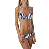 Xhilaration® Juniors Striped 2 pc. Bikini Swimsuit - Navy Blue/White