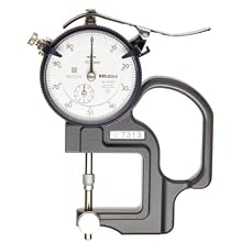 Mitutoyo 7313 Dial Thickness Gage, Lens Thickness Reverse Anvil, 0-10mm Range, 0.01mm Graduation, +/- 15 micrometer Accuracy