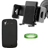 Ultra Durable Compact Car Mount Kit: Black Compatible Car Mount for HTC Sen ....