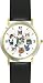 Collage of Cats No.2 - Cat - JP - WATCHBUDDY&reg; DELUXE TWO-TONE THEME WATCH - Arabic Numbers - Black Leather Strap-Women's Size-Small