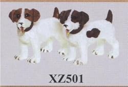 Dollhouse Miniature Lt. Brown Jack Russel by Heidi Ott