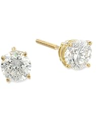 IGI Certified 18k Gold Round-Cut 4-Prong Diamond Studs (1 1/2 cttw, H-I Color, SI1-SI2 Clarity)