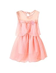 Girls Cotton/Tulle Sleeveless Tank Party Dress/Wedding Dress 