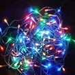 Guirlande lumineuse � LED multicolore 10 m 100 LED - protection contre les projections d'eau IP44 - int�rieure - avec variateur - pour sapin de No�l - �clairage de No�l pour fen�tres 2012