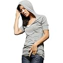 Alternative aa1966 Women's Eco Heather V-Neck Short Sleeve Hoodie