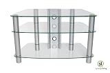 Clear Glass TV Stand 900mm wide