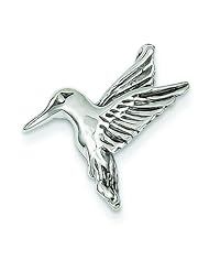 14K White Gold Hummingbird Slide Pendant Jewelry