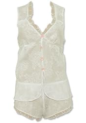 Betsey Johnson Burnout Lawn White Babydoll and Boxer - Final Sale!