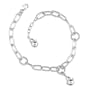 Chic and Charming: Sterling Silver Designer Inspired Oval Link Charm Bracelet