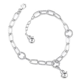 Buy Chic and Charming: Sterling Silver Designer Inspired Oval Link Charm Bracelet by Peora