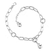 Chic and Charming: Sterling Silver Designer Inspired Oval Link Charm Bracelet