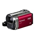 Panasonic V10 HD 720p Camcorder - Red (70x Zoom, Power OIS, SD Card Recording, Face Recognition) 2.7 inch LCD