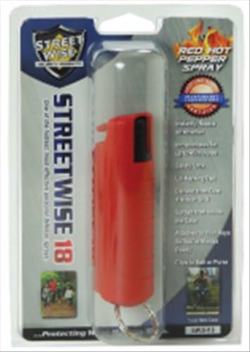 Lab Certified Streetwise18 Pepper Spray 1/2 oz 4M (SHU) Heat Rated w/Hardshell Case - MADE IN USA (Red)