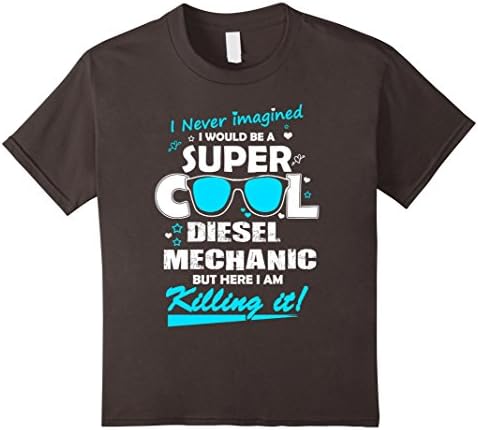 Kids Mechanic shirt- Super cool diesel mechanic killing it 8 Asphalt
