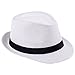 Elee Unisex Kids Straw Trilby Fedora Cap Jazz Hat Short Brim Sunat