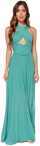 Lanliu Women's Sexy Creative Lady Full Length Prom Gown Evening/Formal Convertible Dress (XS, Blue)