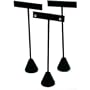 3 Black Velvet Earring T Stand Showcase Displays 6.5"