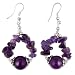 Handmade Purple Amethyst Dangle Earrings With Antiqued Silver Beads