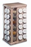 J.K. Adams 8-Inch-by-16-Inch Sugar Maple Wood Spice Jar Carousel, 48 Glass Jars Included