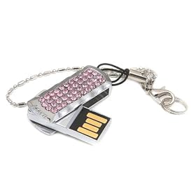 Axxen 2GB USB Flash Drive with Swarovski Crystals, Light Rose Axxen 2GB USB Flash Drive with Swarovski Crystals, Light Rose