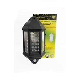 'THE LUNAR' OUTSIDE LIGHT BLACK COLOUR- LED HALF LANTERN PIR SENSOR