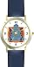 Buddha or Budha or Budda - WATCHBUDDY® DELUXE TWO-TONE THEME WATCH - Arabic Numbers - Blue Leather Strap-Women's Size-Small