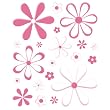 Instant Murals 20 Daisy Flowers Wall Transfer Stickers - Bright Pink Instant Murals 20 Daisy Flowers Wall Transfer Stickers - Bright Pink