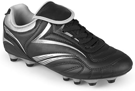 Aktion Mens Soccer Lace-up Cleats Black/ Silver 9