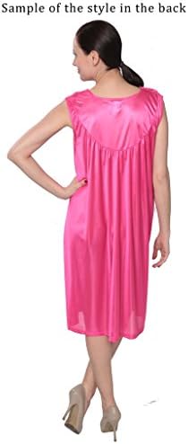 Designed For You Women's Tricot Long shiny Sleeveless Nightgown 033-1 Light Blue M