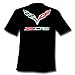 C7 Corvette Stingray Z06 with Crossed Flags T-shirt : Black